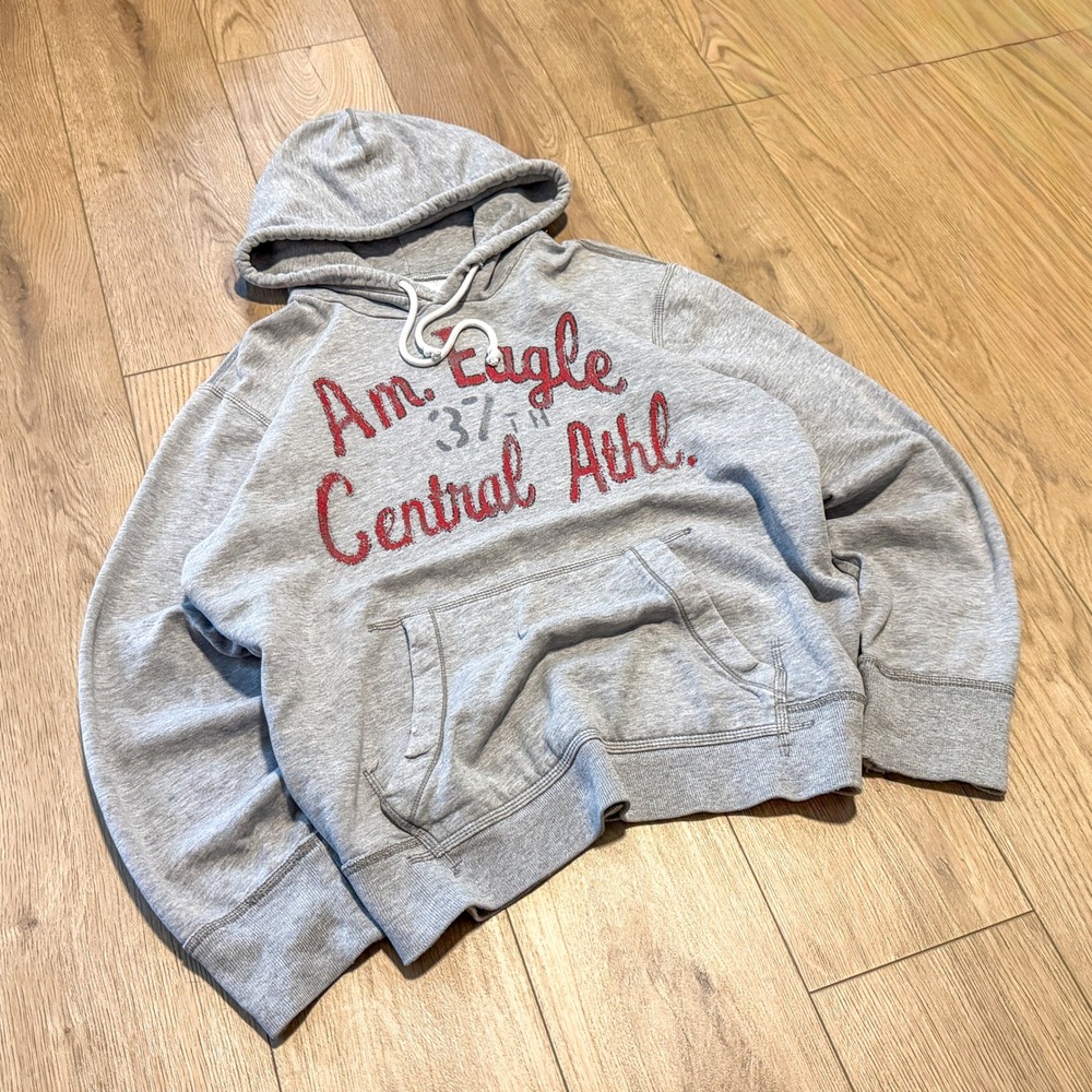 Vintage VTG Y2K 2000's 00's American Eagle Central Athletic Grey Hoodie